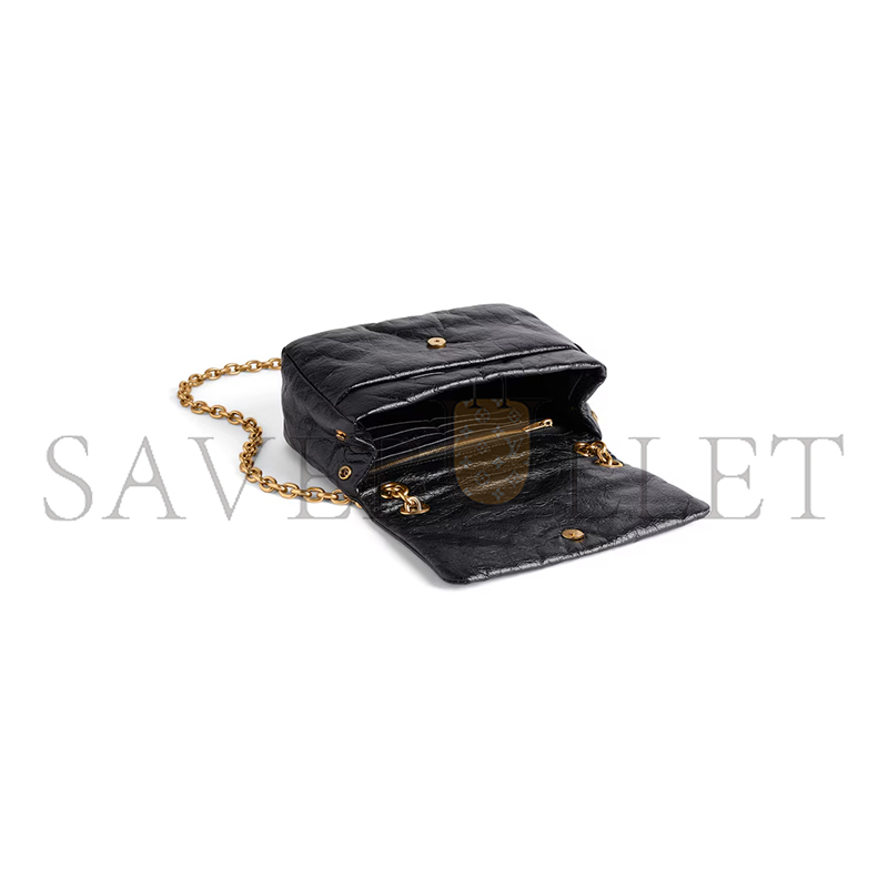 BALENCIAGA WOMEN'S MONACO BAG MINI IN BLACK 7929772AAR81000 (22*14*8cm) BALENCIAGA WOMEN'S MONACO BAG MINI IN BLACK 7929772AAR81000 (22*14*8cm)